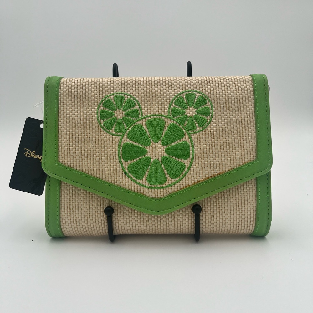 Buckle-Down Green and Cream Clutch or Crossbody